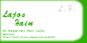 lajos hain business card